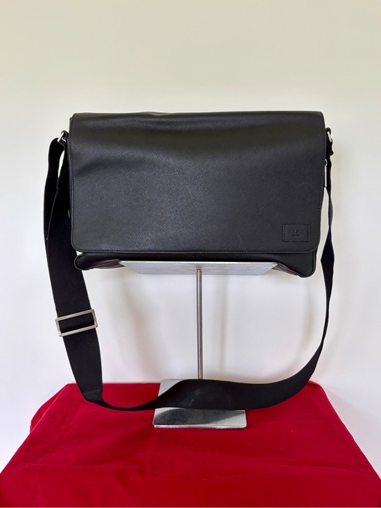 Jack Spade Other - Jack Spade Barrow Black Leather Messenger Laptop Crossbody Bag
